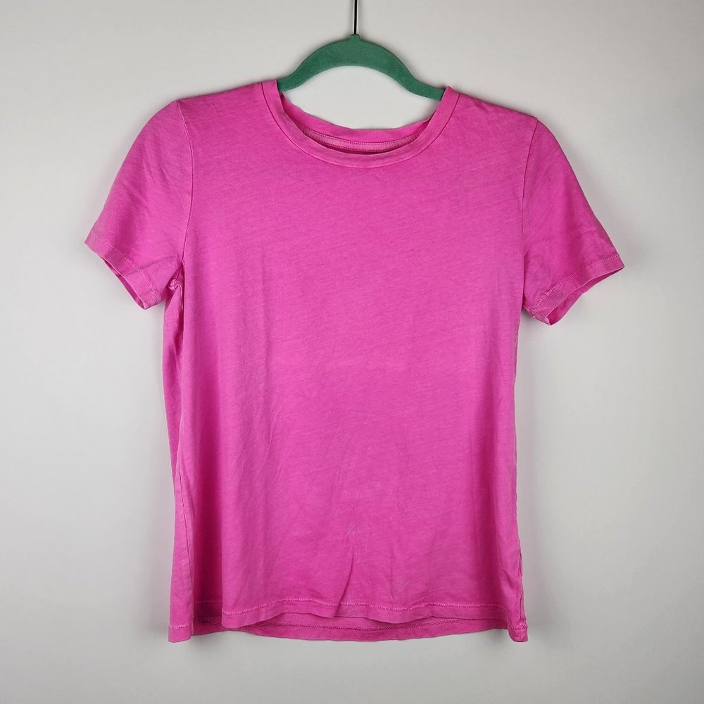 Gap Bright Pink Organic Cotton Retro Single Stitch Short Sleeve Tee sz XS